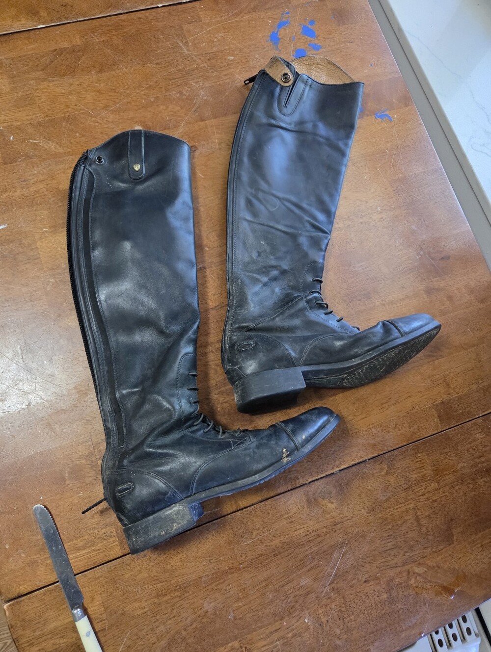 Ariat Heritage Contour Field Boots Black Leather Size 10 Tall Slim Calf 10010174
